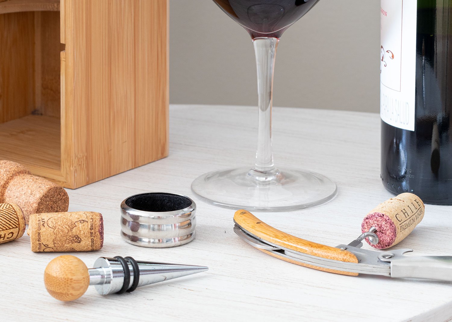 caja de bambú para una botella