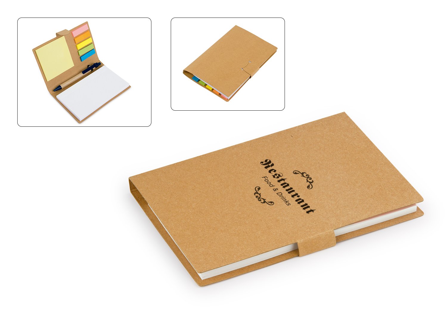 libreta con bolígrafo