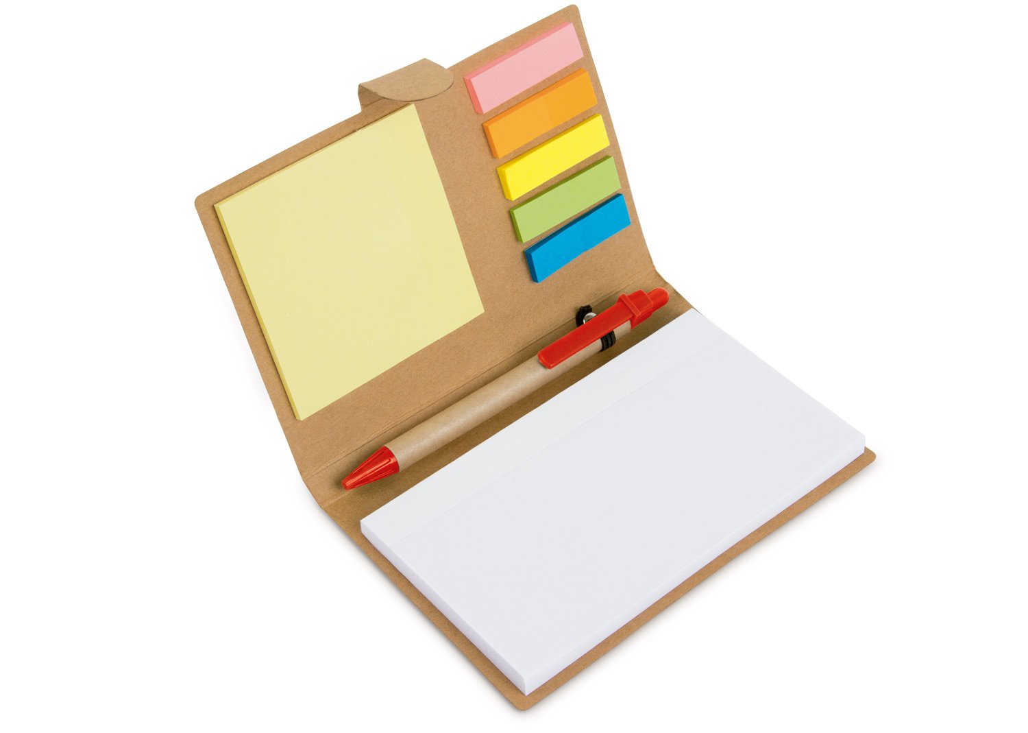 libreta con bolígrafo