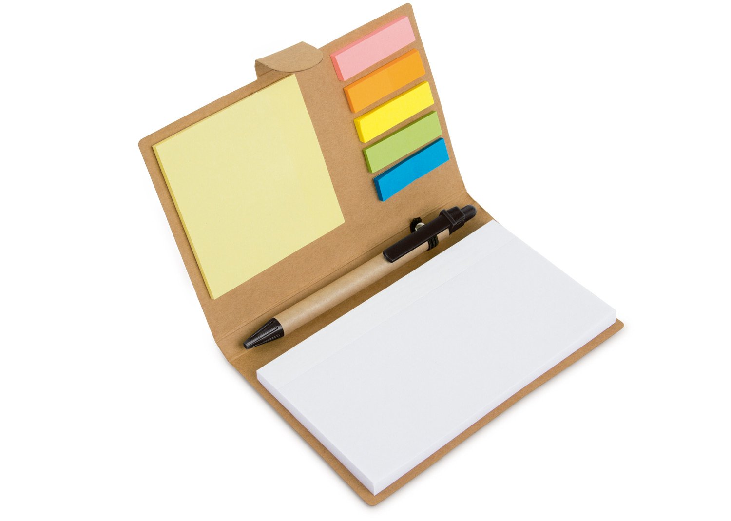 libreta con bolígrafo