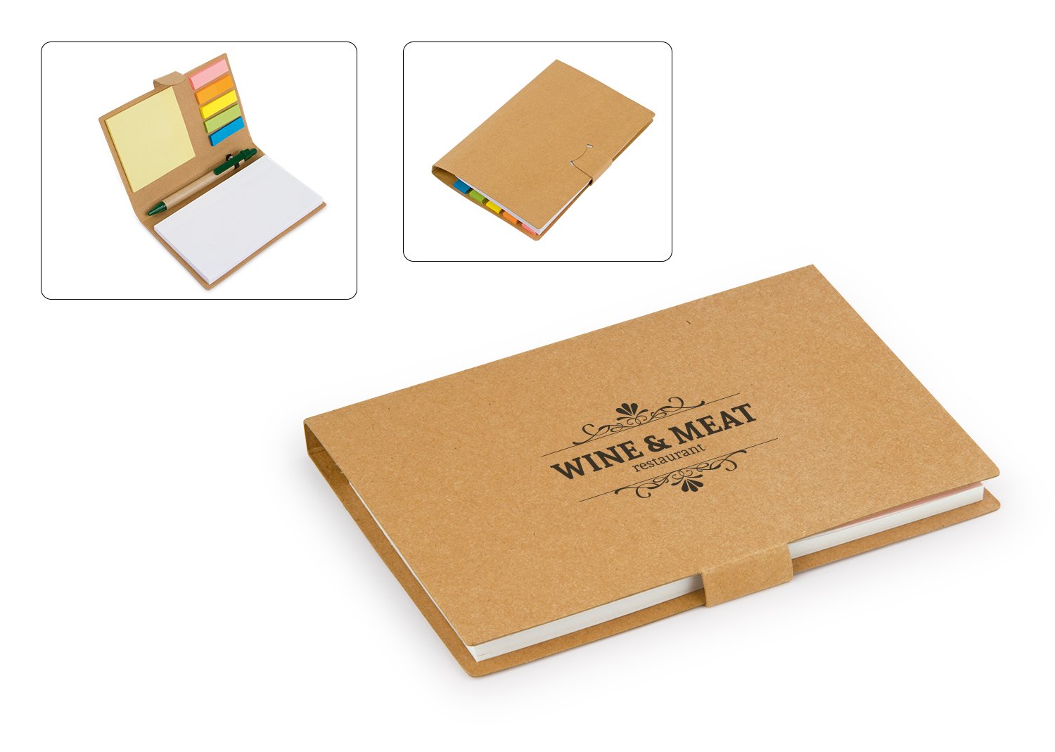 libreta con bolígrafo