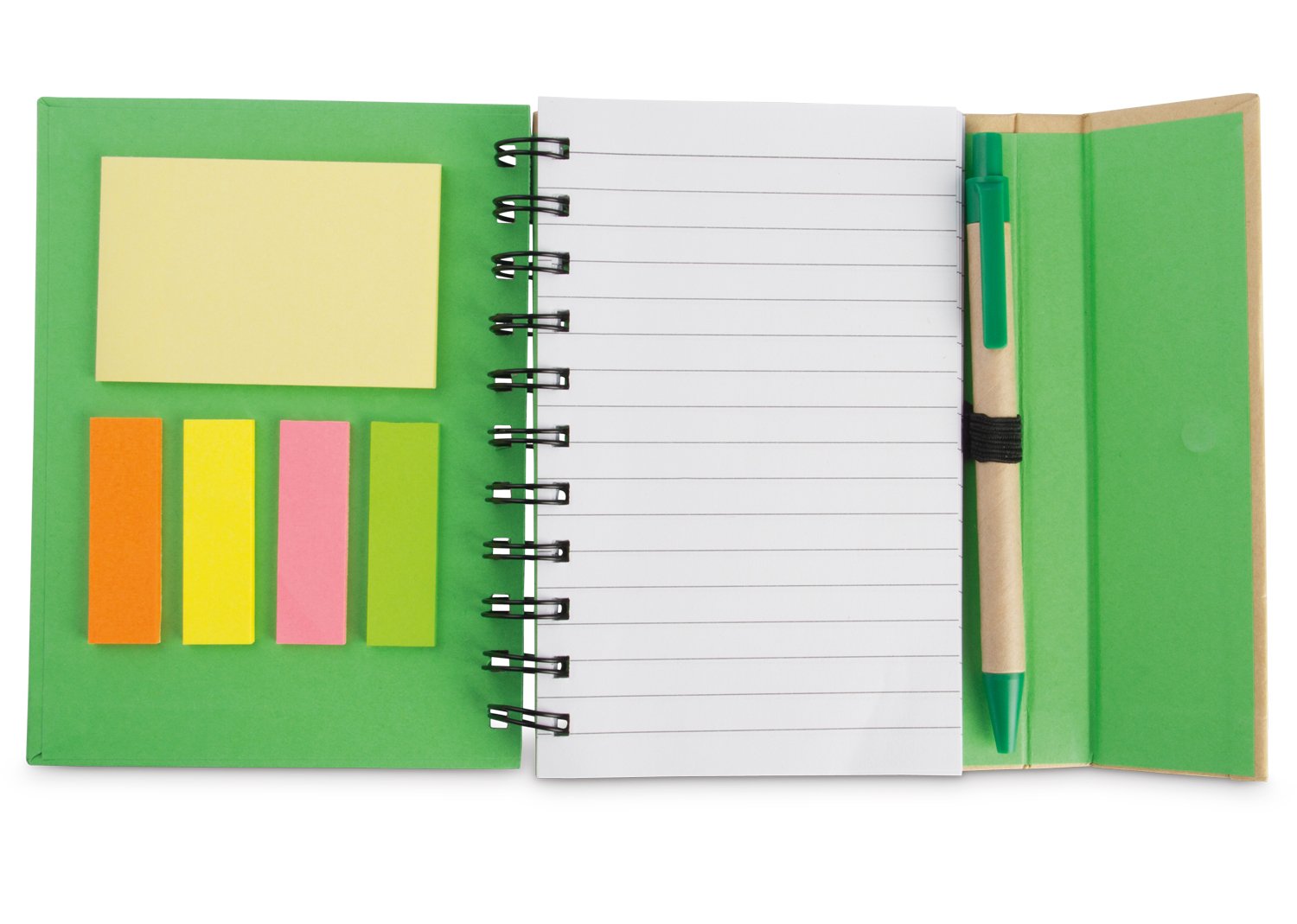 cuaderno full con bolígrafo