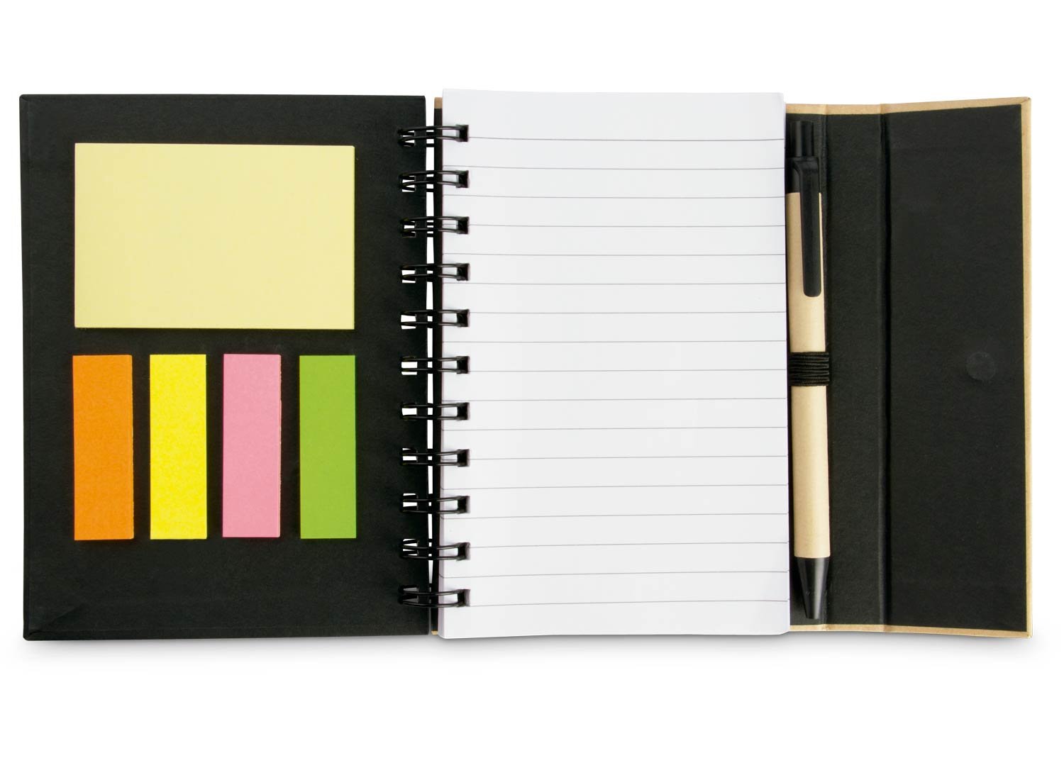 cuaderno full con bolígrafo