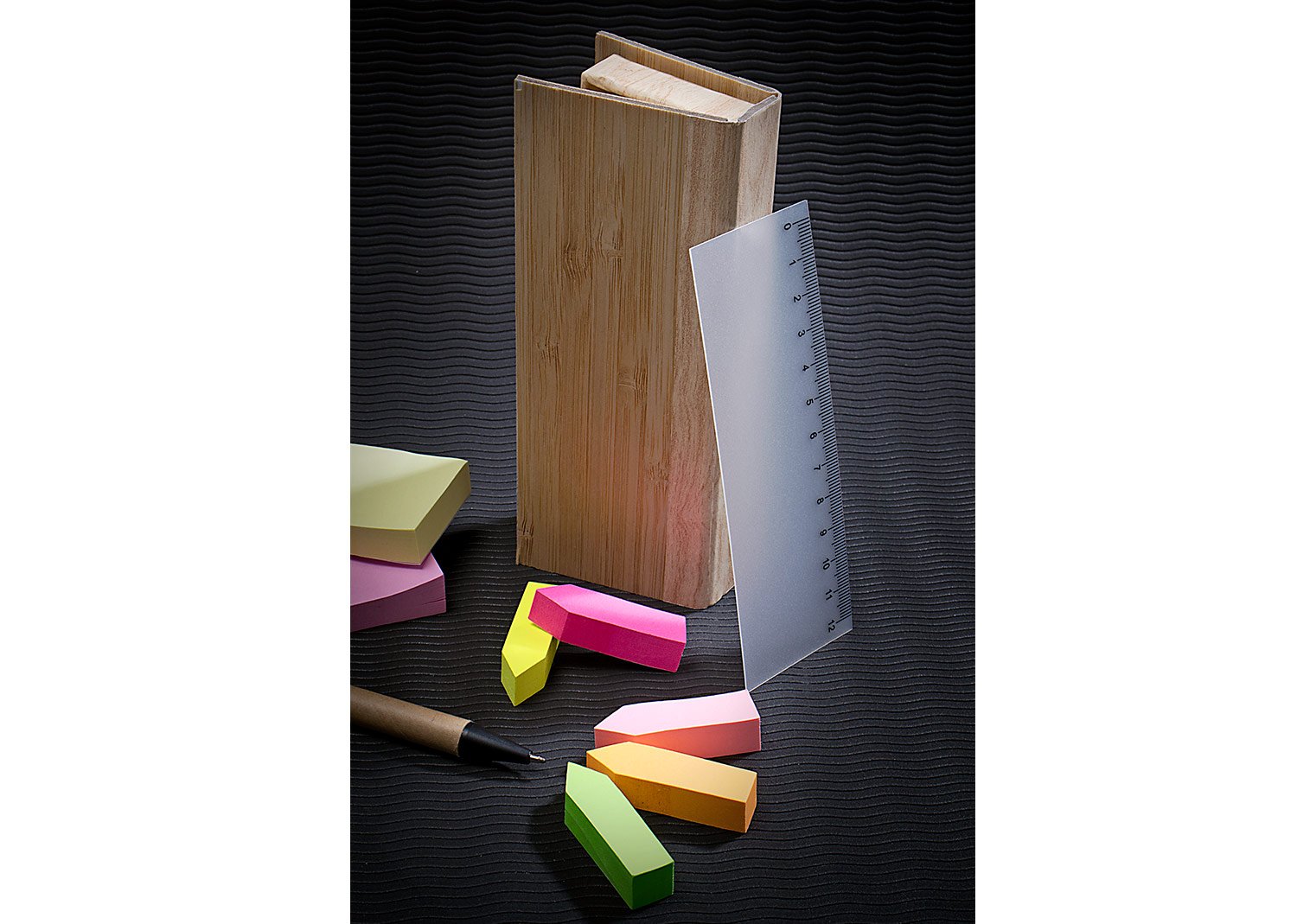 memo slim bambú con bolígrafo